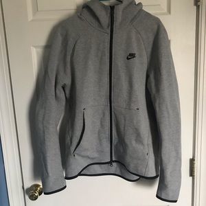 Grey NIKE  fleece Zip up hoodie!